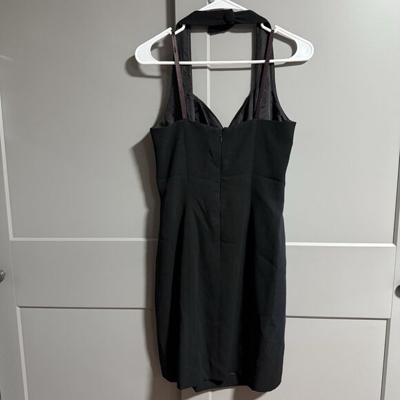 Nicole Miller Women Little Black Dress Sweetheart Neck Halter 10 (US S/M) - Picture 4 of 7